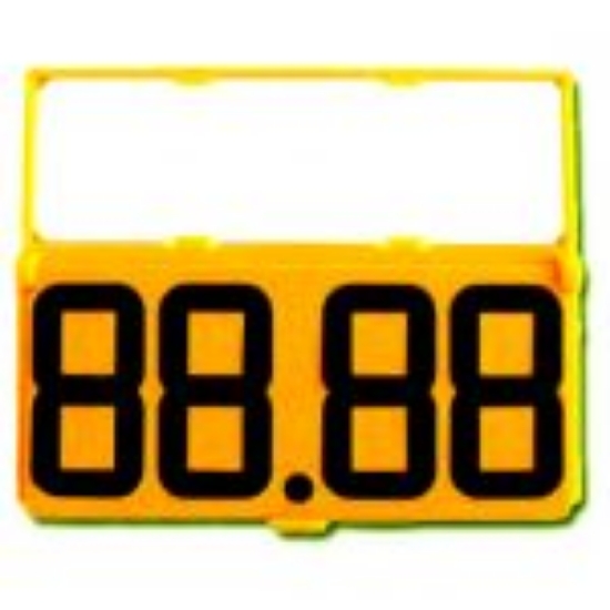 Imagem de Preçário com fundo Amarelo Números a Preto