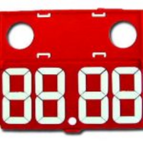 Imagem de Preçário com fundo Vermelho Números a Branco