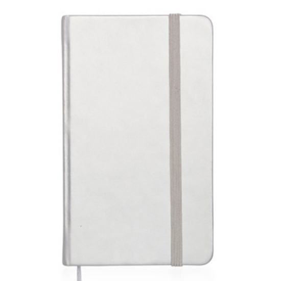 Imagem de BLOCO DE NOTAS CAPA DURA E ELÁSTICO 100FOLHAS 95X145MM PRATA