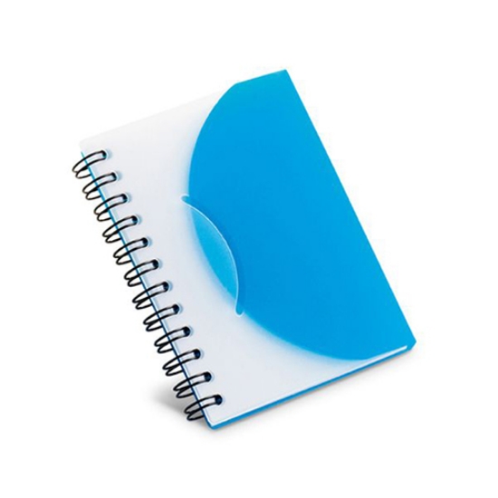Imagem de BLOCO DE NOTAS ESPIRAL CAPA PP 78X108 AZUL CLARO TRANSLUCIDO 93476.13