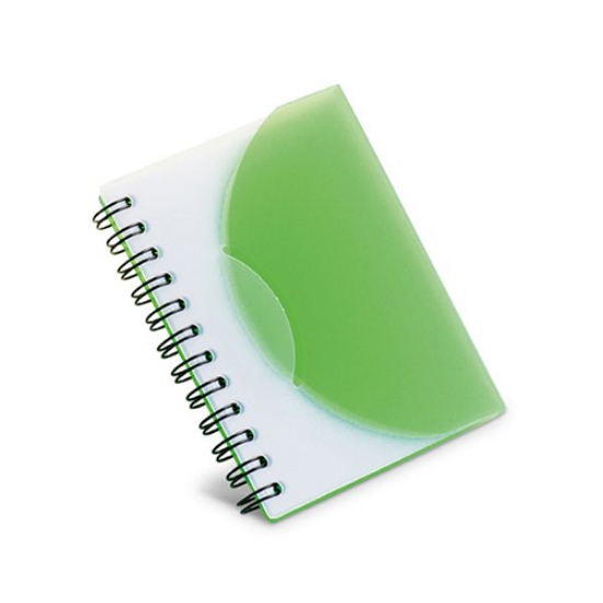Imagem de BLOCO DE NOTAS ESPIRAL CAPA PP 78X108 VERDE CLARO TRANSLÚCIDO (93476.22)