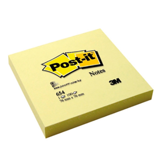 Imagem de BLOCO NOTAS ADERENTES POST-IT 76X76MM 654 AMARELO 100 FOLHAS