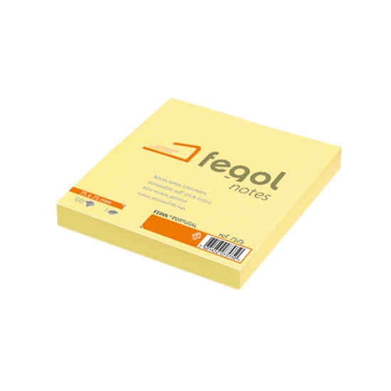 Picture of BLOCO DE NOTAS ADERENTES FEGOL NOTES 75X75 AMARELO 100FOLHAS