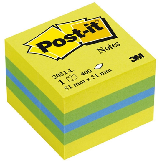 Imagem de CUBO BLOCO DE NOTAS ADERENTES POST-IT 51X51 2051-L LIMAO (400FLS)