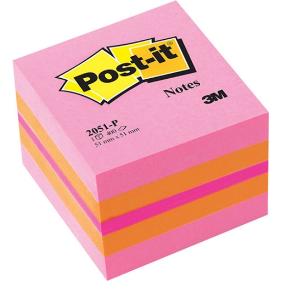 Imagem de CUBO BLOCO DE NOTAS ADERENTES POST-IT 51X51 2051-P ROSA (400FLS)