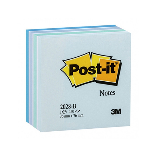 Imagem de CUBO BLOCO DE NOTAS ADERENTES POST-IT 76X76 2028-B AZUL PASTEL 450FOLHAS