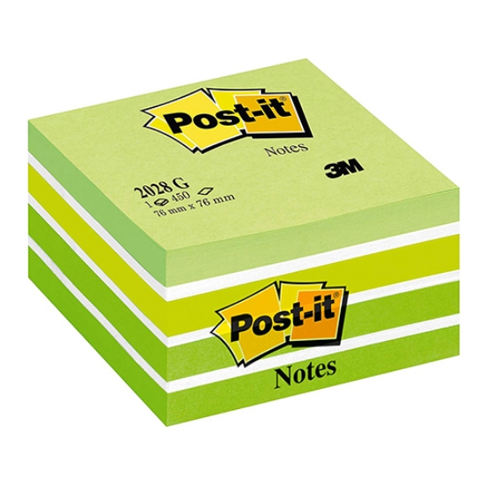 Picture of CUBO BLOCO DE NOTAS ADERENTES POST-IT 76X76 2028G VERDE PASTEL 450FOLHAS