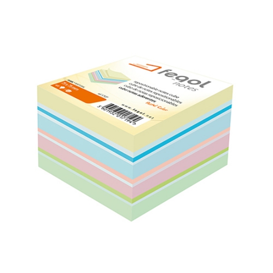Imagem de CUBO NOTAS ADERENTES FEGOL PASTEL 75X75 400FOLHAS
