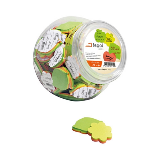 Imagem de EXPOSITOR COM 100 BLOCOS DE NOTAS ADERENTES FEGOL NOTES 45X45MM (COM FORMAS)