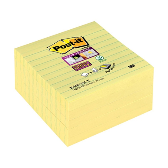Imagem de PACK COM 5 BLOCOS DE NOTAS ADERENTES POST-IT ZIG-ZAG 101X101 R440 PAUTADO (5X90F)