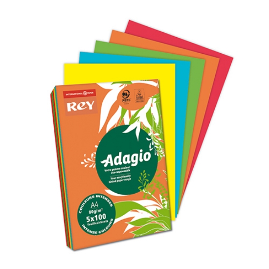 Picture of RESMA PAPEL COLORIDO A4 80GR ADAGIO COM 5 CORES INTENSAS