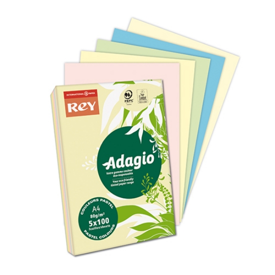 Picture of RESMA PAPEL COR A4 80GR ADAGIO C/5 CORES PASTEL