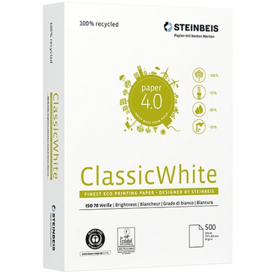 Imagem de RESMA PAPEL RECICLADO A3 80GR STEINBEIS CLASSICWHITE