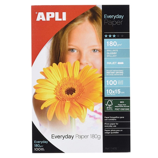 Imagem de PAPEL FOTOG. 10X15 180GR INKJET GLOSS APLI 11476 (CX.100F)
