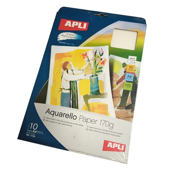 Imagem de PAPEL APLI INKJET TEXTURADO AGUARELA MATTE 170GR A4 REF.11153 (PACK 10 FOLHAS)