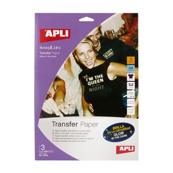 Imagem de PAPEL TRANSFER A4 APLI 10248 T-SHIRT BRILHANTE (EMB.3F)