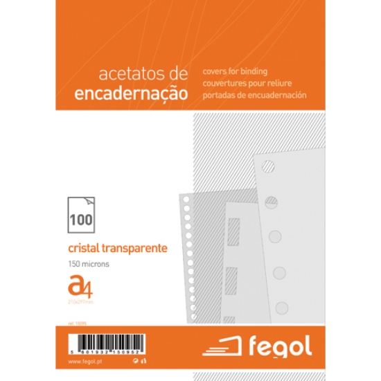Imagem de ACETATO ENCADER. CRISTAL A4 150MIC TRANSP. FEGOL (MANUAL)