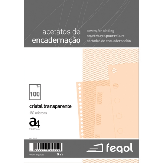 Picture of ACETATO ENCADER. CRISTAL A4 180MIC TRANSP. FEGOL 18095