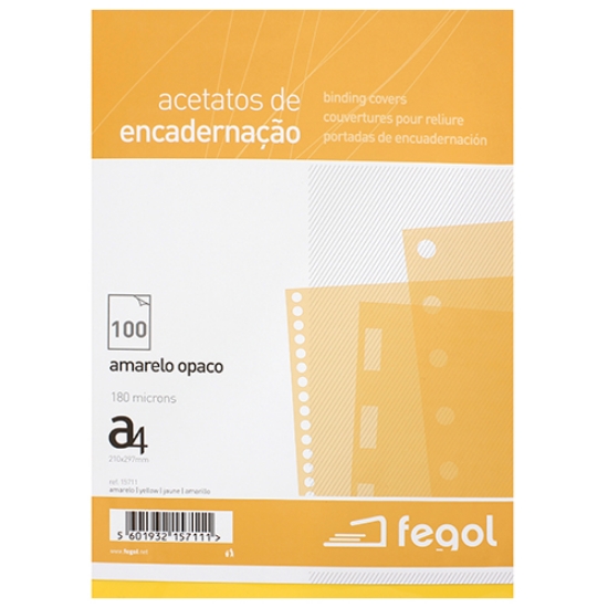 Imagem de ACETATO ENCADER. OPACO A4 180MIC FEGOL AMARELO 15711