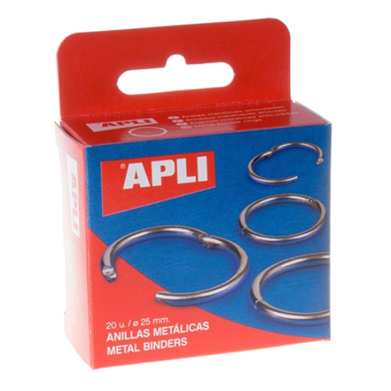 Imagem de ANILHAS METAL PARA ENCADERNAÇÃO 25MM APLI Nº2 REF.00452 (CAIXA 20 UNI)