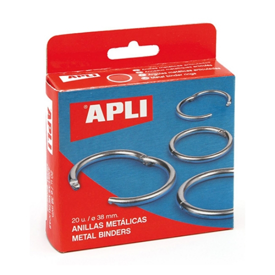 Imagem de ANILHAS METAL PARA ENCADERNAÇÃO 38MM APLI Nº4 REF.00454 (CAIXA 20 UNI)