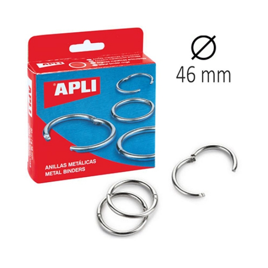 Imagem de ANILHAS METAL PARA ENCADERNAÇÃO 46MM APLI Nº5 REF.00455 (CAIXA 10 UNI)