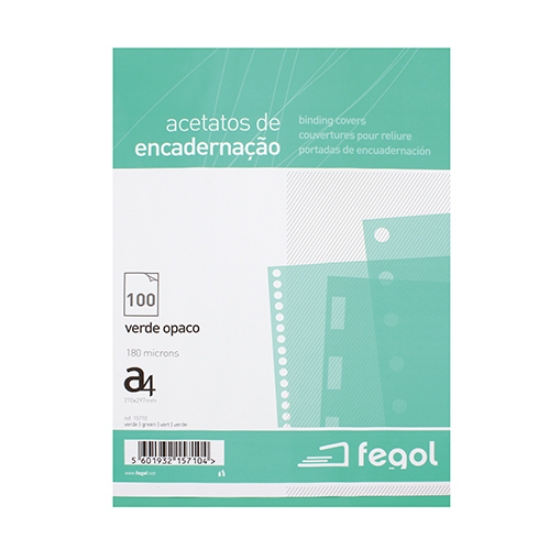 Imagem de ACETATO ENCADER. OPACO A4 180MIC FEGOL VERDE 15710
