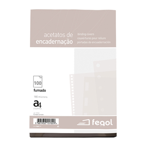 Imagem de ACETATO ENCADER. TRANSP. A4 180MIC FEGOL FUMADO 15702