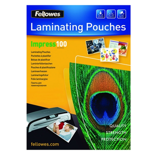 Imagem de BOLSA PLASTIFICAR A4 216X303MM 100MIC FELLOWES 5351111