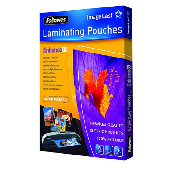 Picture of BOLSA PLASTIFICAR A5 154X216MM 80MIC FELLOWES (5306002)