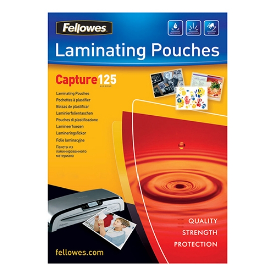 Picture of CAIXA 100 BOLSAS PLASTIFICAR 54X86MM 125MIC FELLOWES (53063)