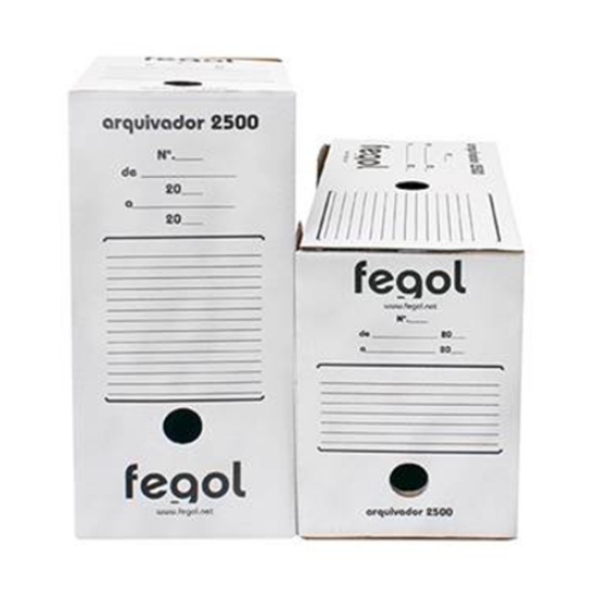Imagem de CAIXA ARQUIVO DEFINITIVO FEGOL DESMONTÁVEL L160 REF.2500 BRANCA