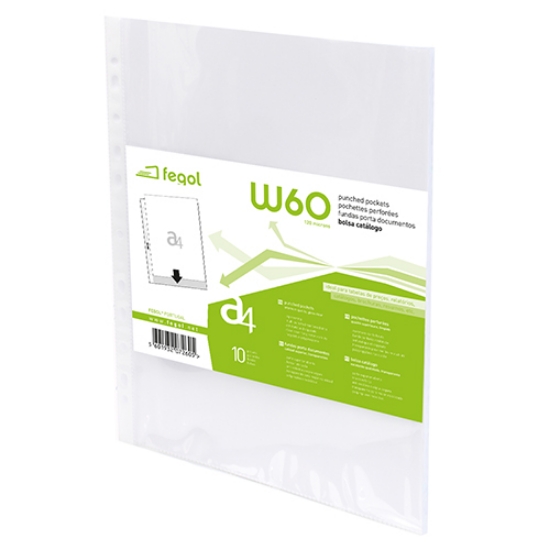 Imagem de PACK 10 BOLSAS CATÁLOGO A4 120MICRONS PP FEGOL (W60/10)