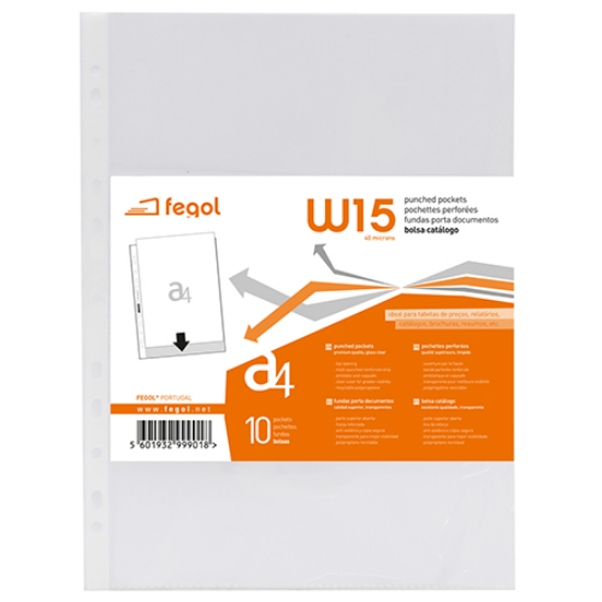 Imagem de PACK 10 BOLSAS CATÁLOGO A4 40MICRONS FEGOL (W15/10)