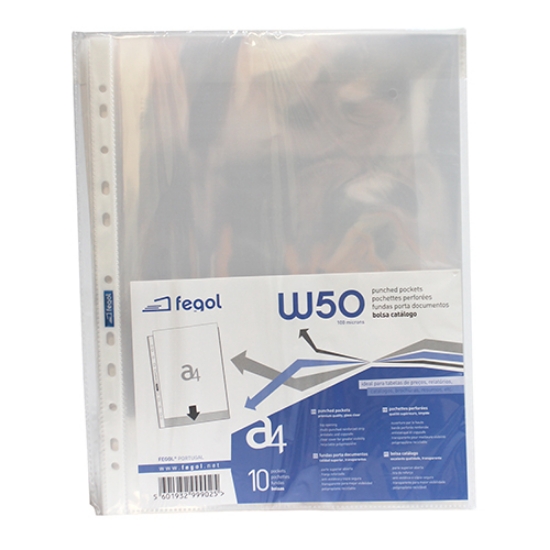Imagem de PACK 10 BOLSAS CATÁLOGO A4 100MICRONS PP FEGOL (W50/10)