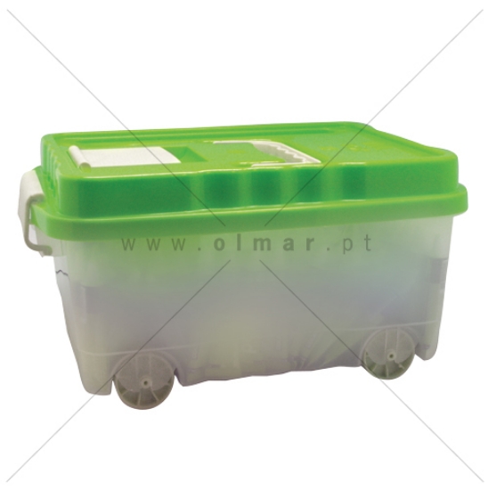 Imagem de CAIXA PLASTICA C/RODAS E TAMPA SORT.