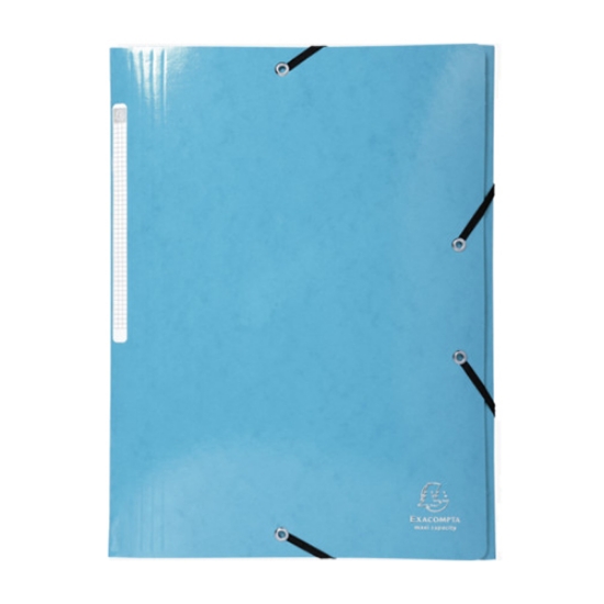 Picture of CAPA COM 3 ABAS E ELÁSTICOS A4 CARTOLINA BRILHANTE 425GR EXACOMPTA AZUL TURQUESA (55827E)