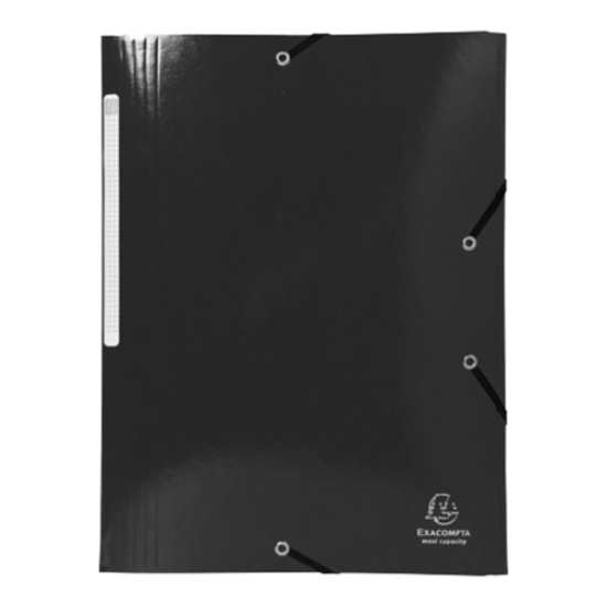 Picture of CAPA COM 3 ABAS E ELÁSTICOS A4 CARTOLINA BRILHANTE 425GR EXACOMPTA PRETO (55821E)