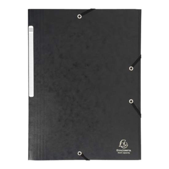 Imagem de CAPA COM 3 ABAS E ELÁSTICOS A4 CLA 425GR EXACOMPTA PRETO (17116E)