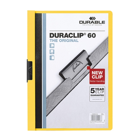 Imagem de CLASSIFICADOR C/CLIP DURABLE 2209 A4 P/60F AMARELO 04