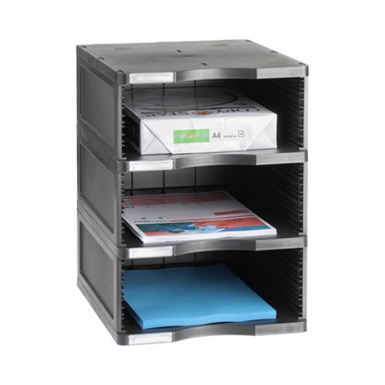 Picture of DISTRIBUIDOR 3 PRATELEIRAS JUMBO ARCHIVO2000 6513NE PRETO