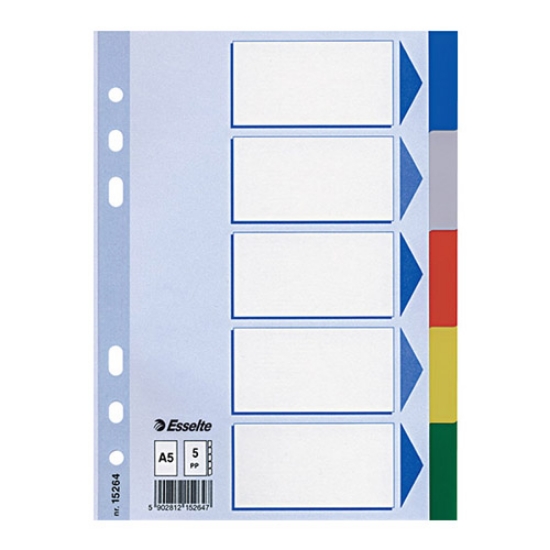 Imagem de SEPARADOR PLASTICO A5 5 POSIÇOES ESSELTE 15264