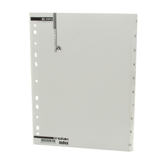 Imagem de SEPARADOR PP A4 10 POSIÇOES PAJORY CINZA NUMERADO