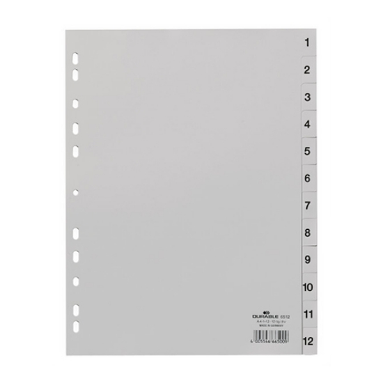 Imagem de SEPARADOR PP A4 12 POSIÇOES DURABLE 6512 NUMERADO CINZA