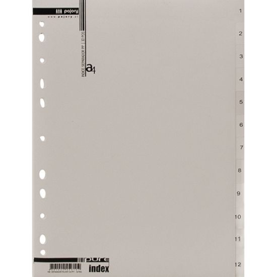 Imagem de SEPARADOR PP A4 12 POSIÇOES PAJORY CINZA NUMERADO