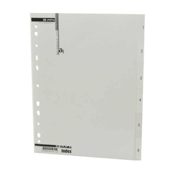 Imagem de SEPARADOR PP A4 6 POSIÇOES PAJORY CINZA NUMERADO