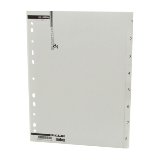 Imagem de SEPARADOR PP A4 8 POSIÇOES PAJORY CINZA NUMERADO