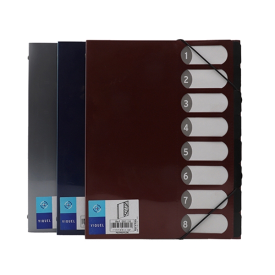 Imagem de PASTA ASSINATURAS A4 8 DIVISÓRIAS COM ELÁSTICO VIQUEL (991118)