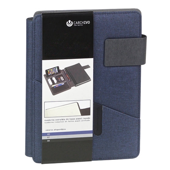 Imagem de PASTA DOCUMENTOS A4 COM BLOCO CARCHIVO VENTURE AZUL (23010009)