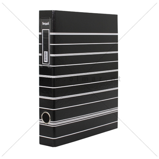Imagem de PASTA ARQUIVO A4 FEGOL L40 RISCAS PRETA